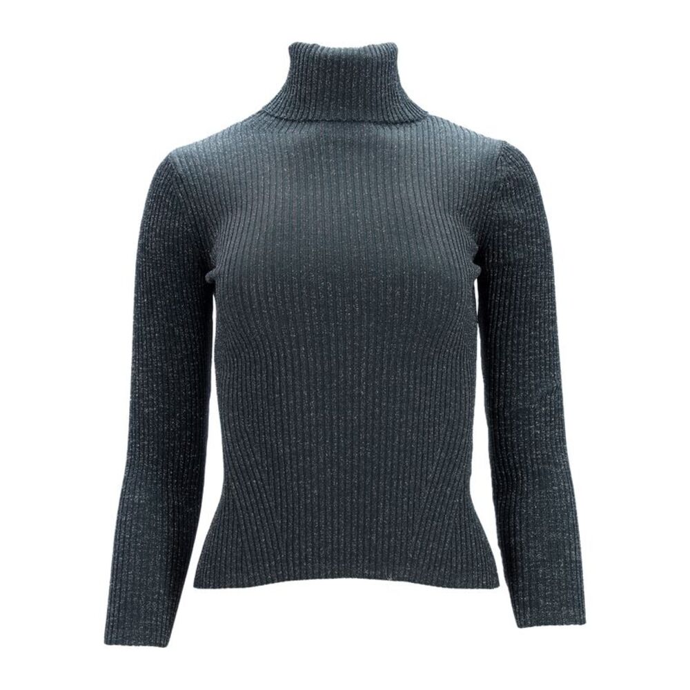 Zimmermann Shimmering Turtleneck Top in Green Viscose